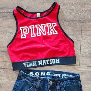 Gently Worn - VICTORIA'S SECRET - Cropped Tank - size small - Pink Nation